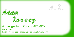 adam korecz business card